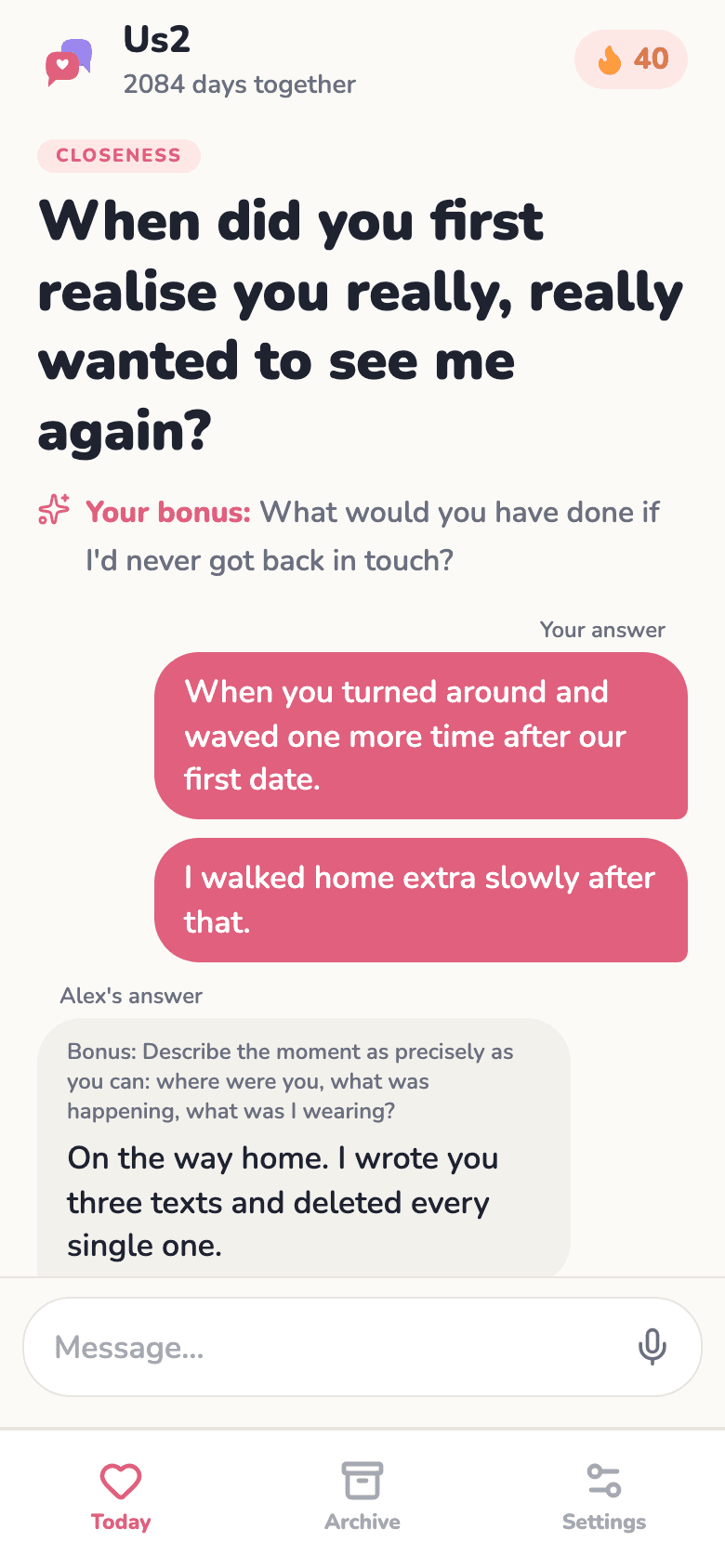 Both answers with the chat underneath