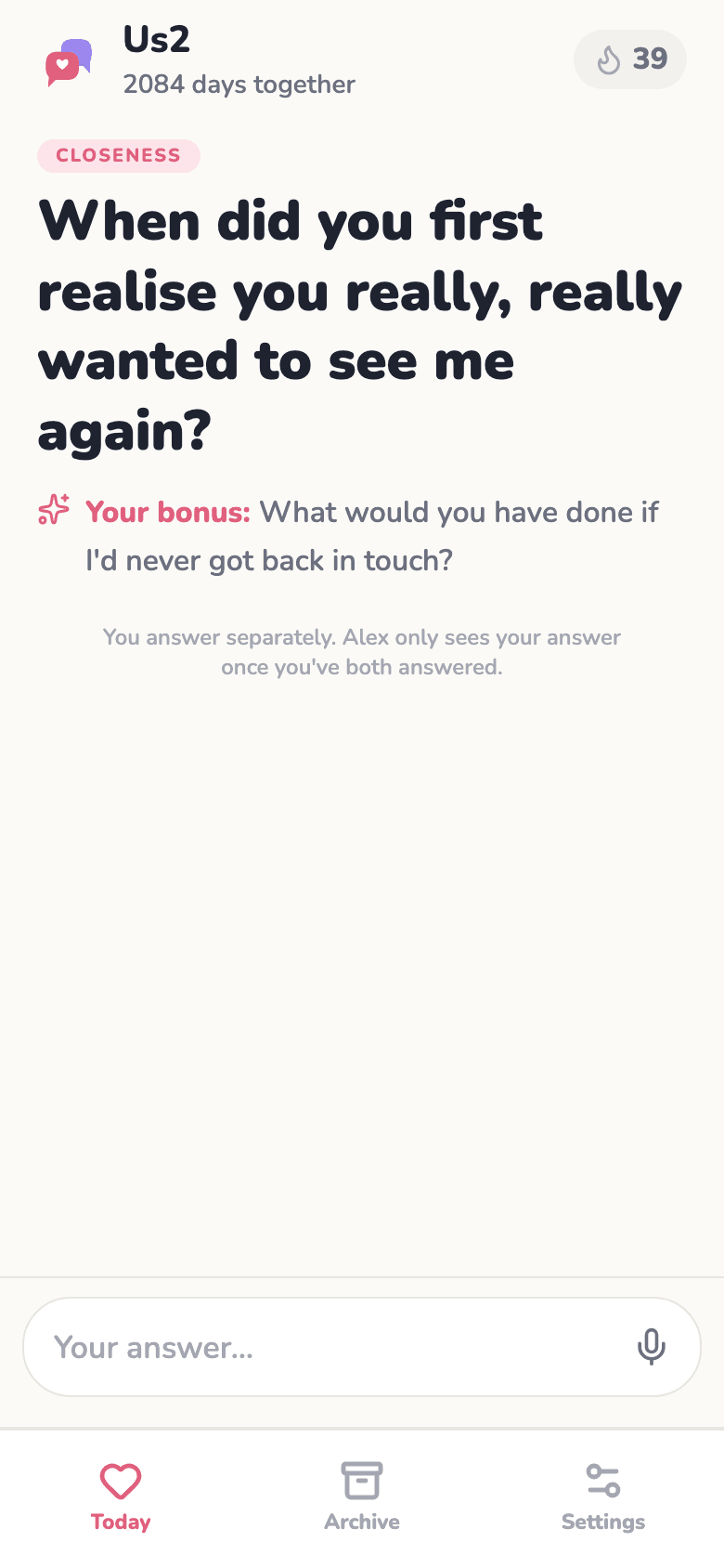 Today's question in Us2