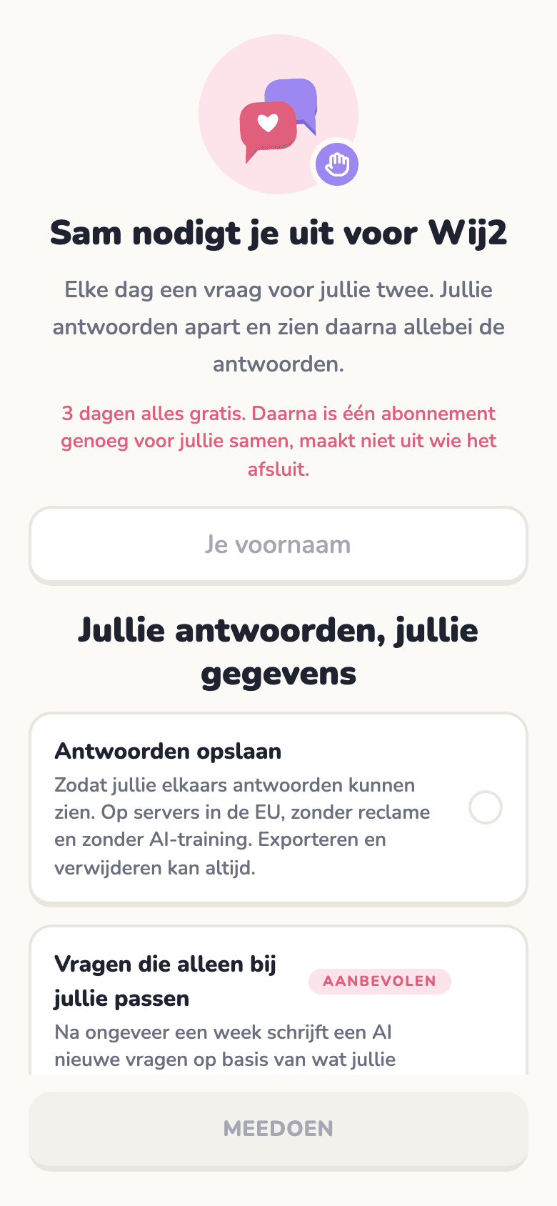 Uitnodiging via link
